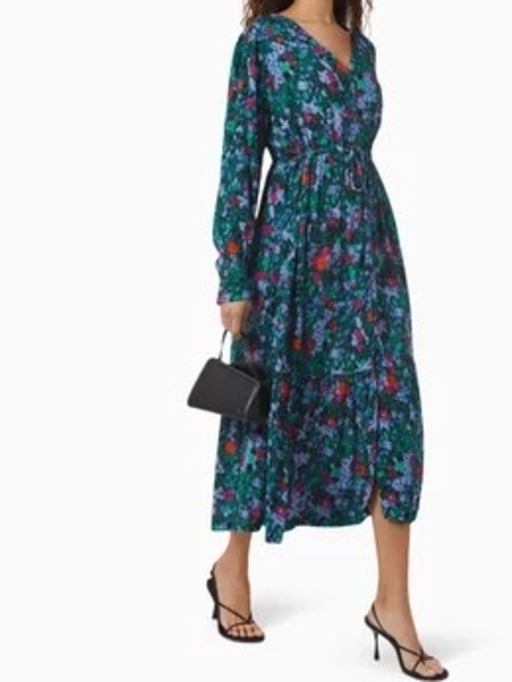 Y.A.S Yassanja Midi Dress green base with a vibrant multicolored floral